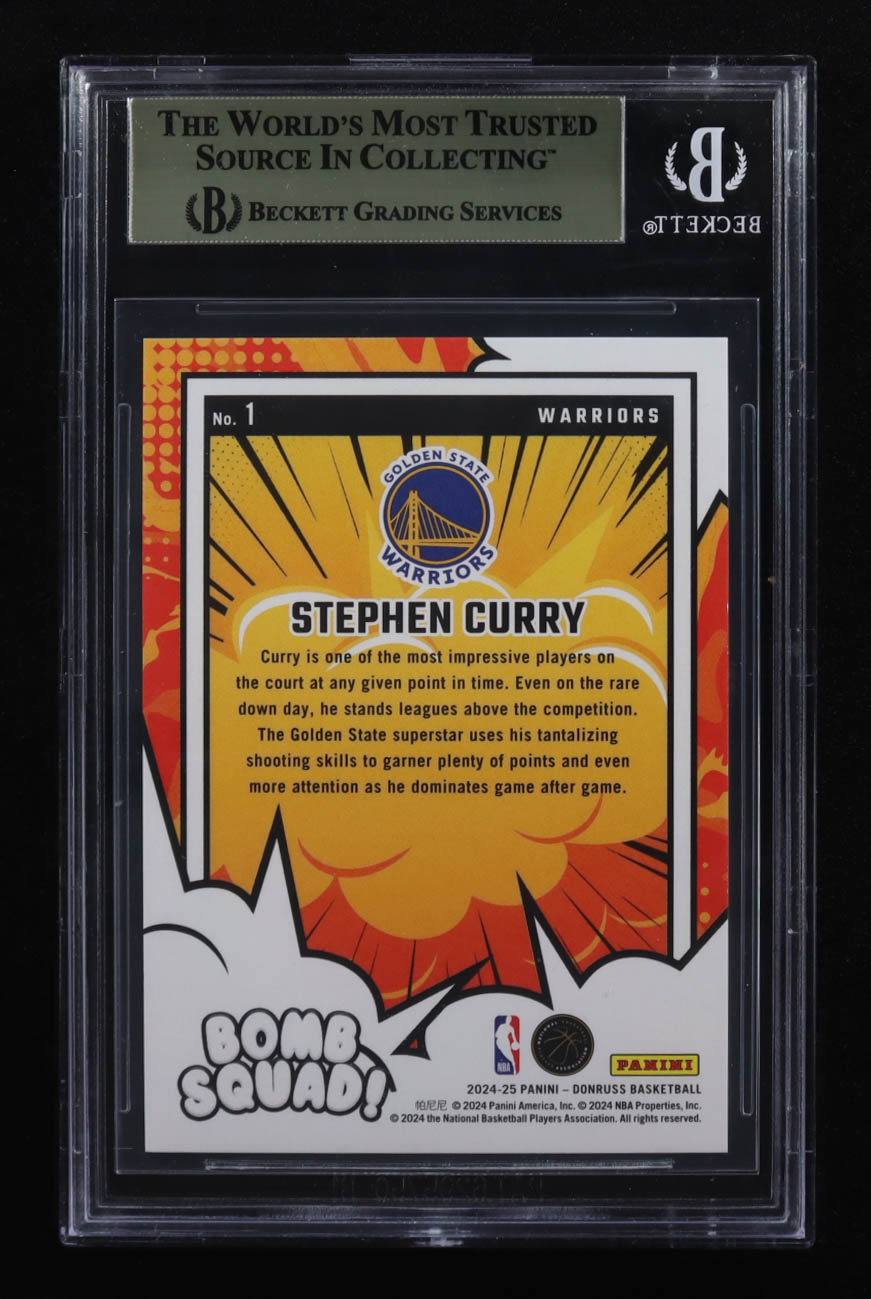 Stephen Curry 2024-25 Donruss Bomb Squad Blue Disco #1 #26/75 (BGS 9.5) at PristineAuction.com Stephen Curry 2024-25 Donruss Bomb Squad Blue Disco #1 #26/75 (BGS 9.5) at PristineAuction.com