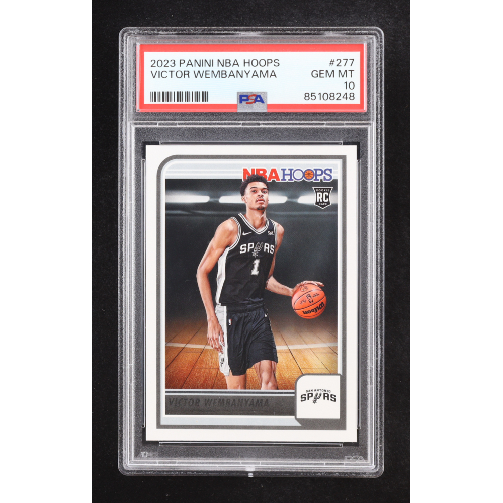 Victor Wembanyama 2023-24 Panini NBA Hoops #277 RC (PSA 10) at PristineAuction.com