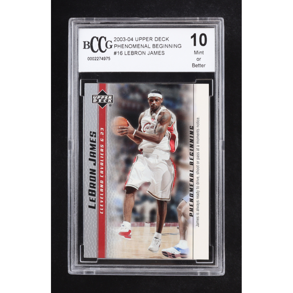 LeBron James 2003-04 Upper Deck Phenomenal Beginning LeBron James #16 RC (BCCG 10) at PristineAuction.com