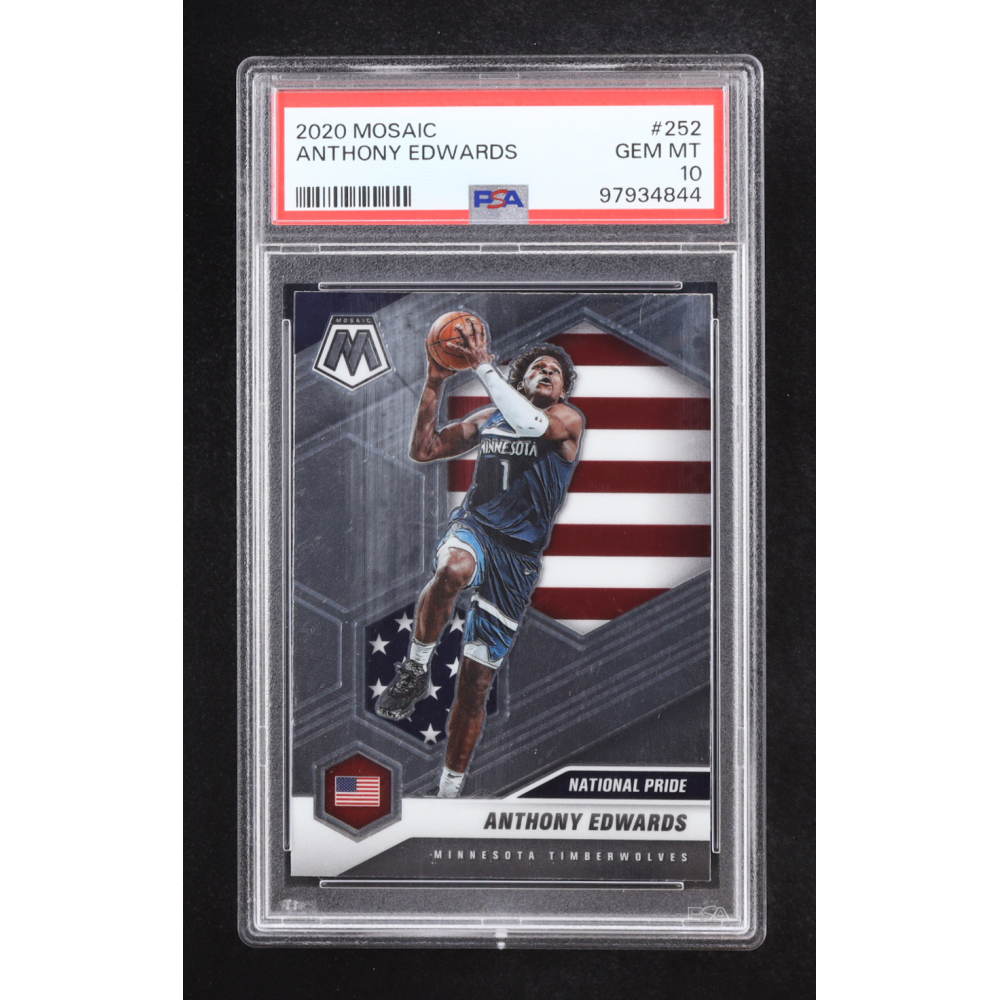 Anthony Edwards 2020 Mosaic National Pride #252 RC (PSA 10) at PristineAuction.com Anthony Edwards 2020 Mosaic National Pride #252 RC (PSA 10) at PristineAuction.com