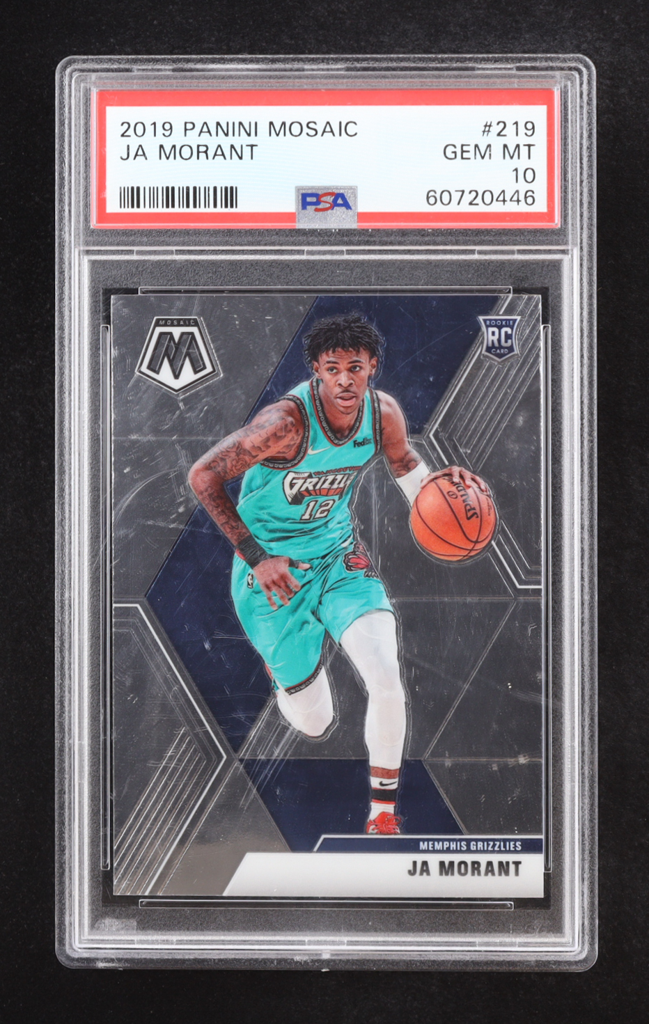 Ja Morant 2019-20 Panini Mosaic #219 RC (PSA 10) at PristineAuction.com Ja Morant 2019-20 Panini Mosaic #219 RC (PSA 10) at PristineAuction.com