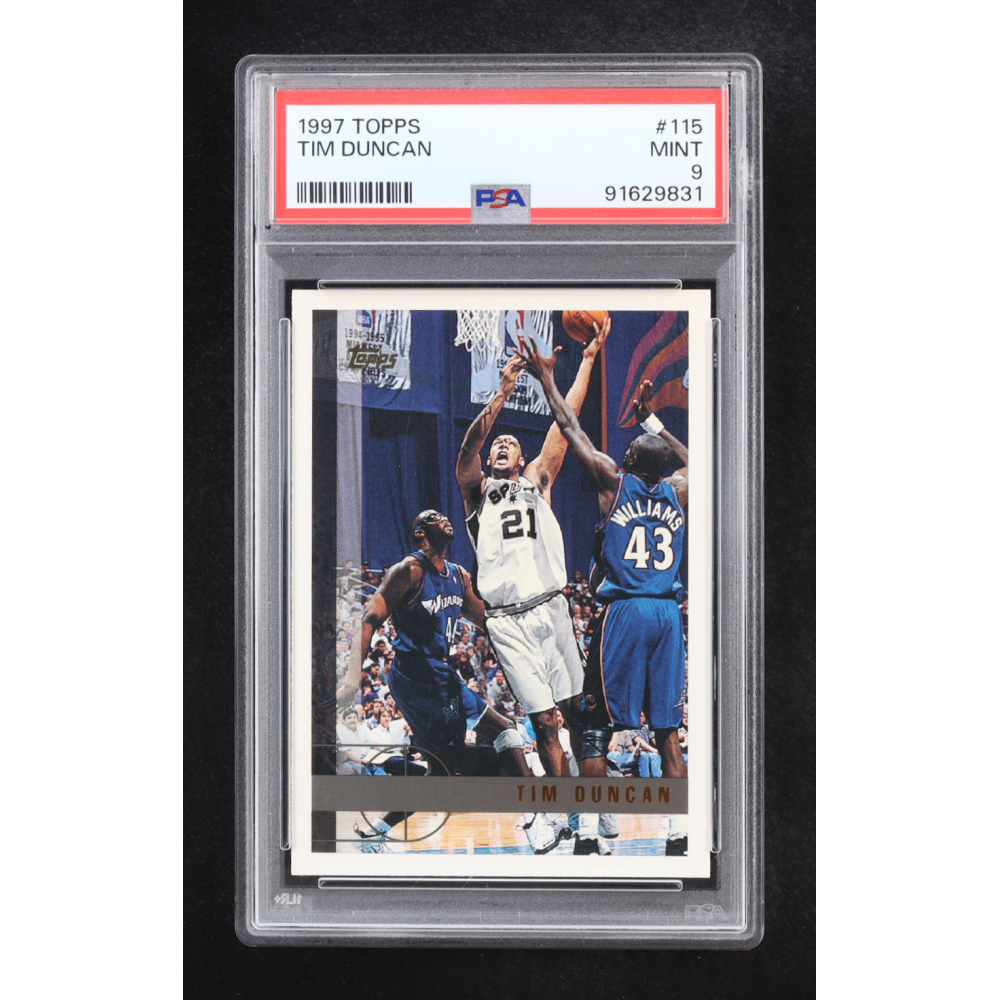 Tim Duncan 1997 Topps #115 RC (PSA 9) at PristineAuction.com Tim Duncan 1997 Topps #115 RC (PSA 9) at PristineAuction.com