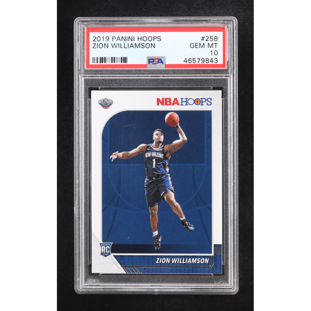 Zion Williamson 2019-20 Panini NBA Hoops #258 RC (PSA 10) at PristineAuction.com