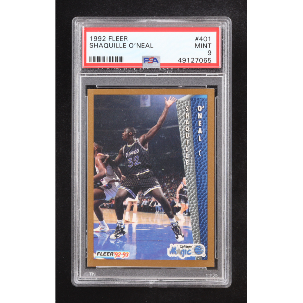 Shaquille O'Neal 1992-93 Fleer #401 RC (PSA 9) at PristineAuction.com Shaquille O'Neal 1992-93 Fleer #401 RC (PSA 9) at PristineAuction.com
