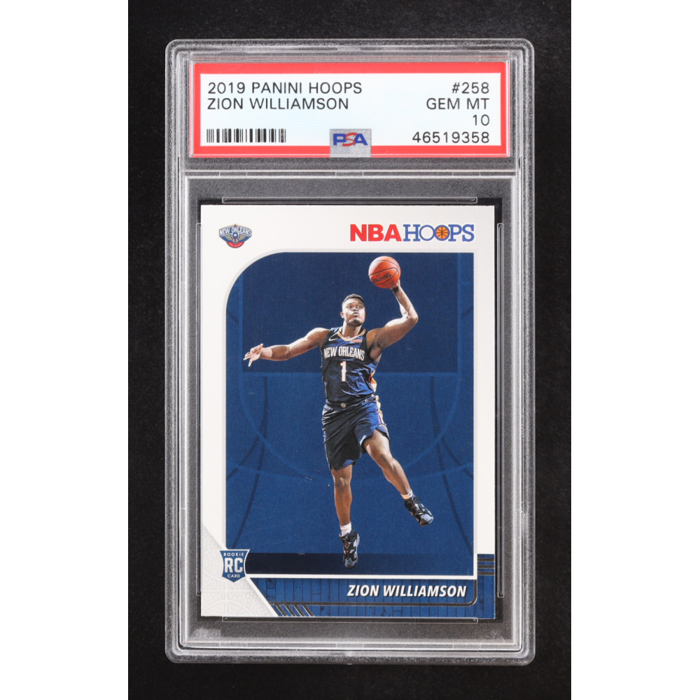 Zion Williamson 2019-20 Panini NBA Hoops #258 RC (PSA 10) at PristineAuction.com