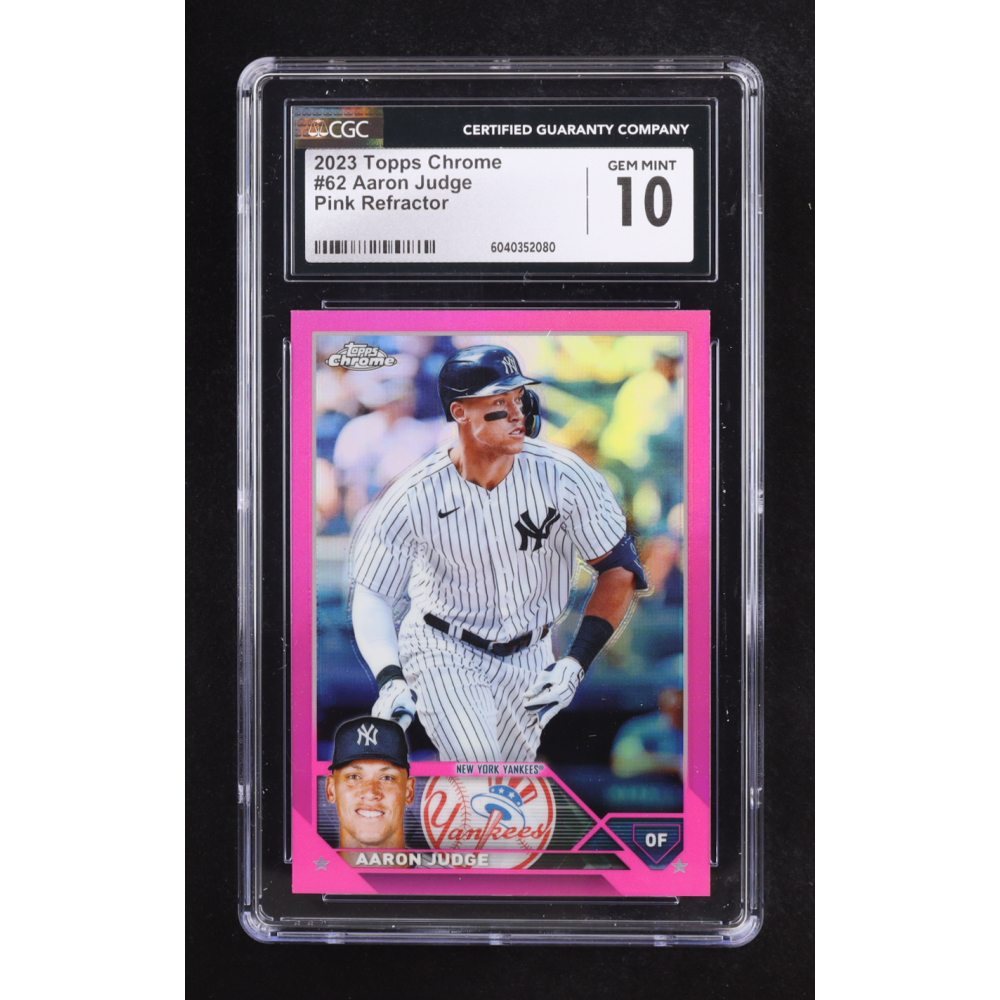 Aaron Judge 2023 Topps Chrome Pink Refractors #62 (CGC 10) at PristineAuction.com Aaron Judge 2023 Topps Chrome Pink Refractors #62 (CGC 10) at PristineAuction.com