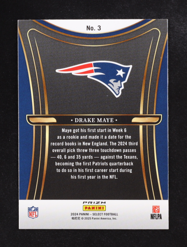 Drake Maye 2024 Select Phenomenon Prizm #3 RC at PristineAuction.com Drake Maye 2024 Select Phenomenon Prizm #3 RC at PristineAuction.com