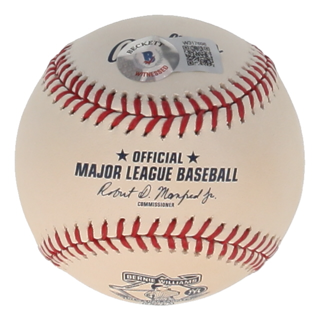 Bernie Williams Signed OML Commemorative Logo Baseball Inscribed "Last To Wear #51" (Beckett) at PristineAuction.com Bernie Williams Signed OML Commemorative Logo Baseball Inscribed "Last To Wear #51" (Beckett) at PristineAuction.com