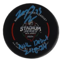 Matt Rempe Signed 2024 Stadium Series Logo Hockey Puck Inscribed "NHL Debut 2-18-24 (Beckett) at PristineAuction.com