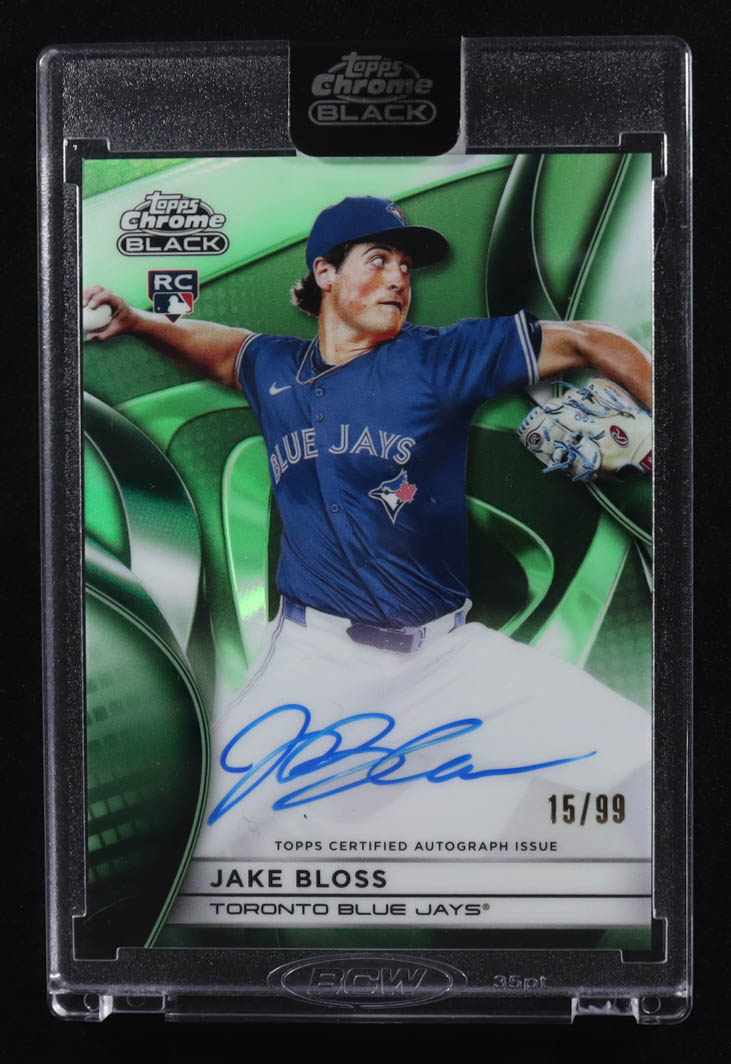 Jake Bloss 2025 Topps Chrome Black Autographs #CBA-JBL RC #15/99 at PristineAuction.com Jake Bloss 2025 Topps Chrome Black Autographs #CBA-JBL RC #15/99 at PristineAuction.com