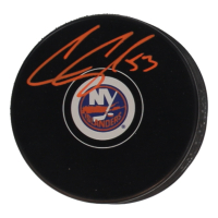 Casey Cizikas Signed Islanders Logo Hockey Puck (JSA) at PristineAuction.com