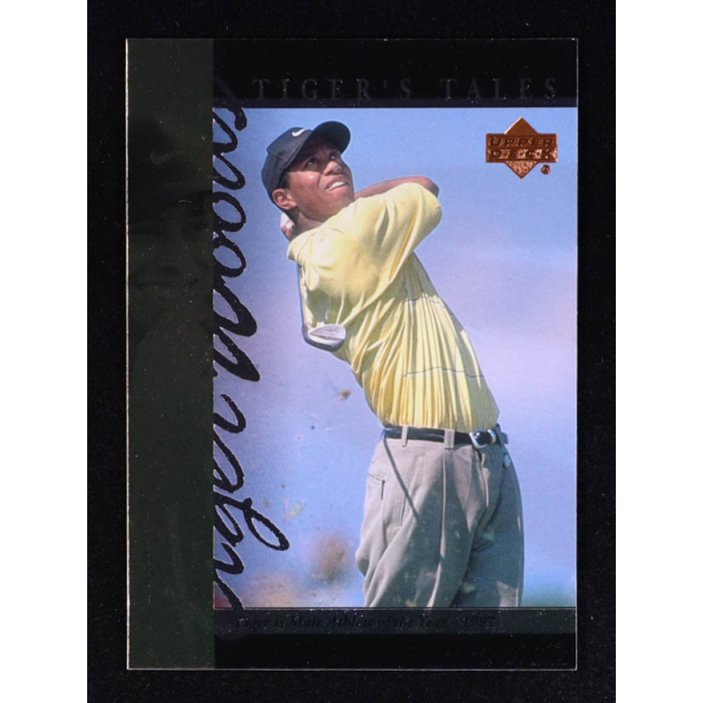 Tiger Woods 2001 Upper Deck Tiger's Tales #TT16 RC at PristineAuction.com Tiger Woods 2001 Upper Deck Tiger's Tales #TT16 RC at PristineAuction.com