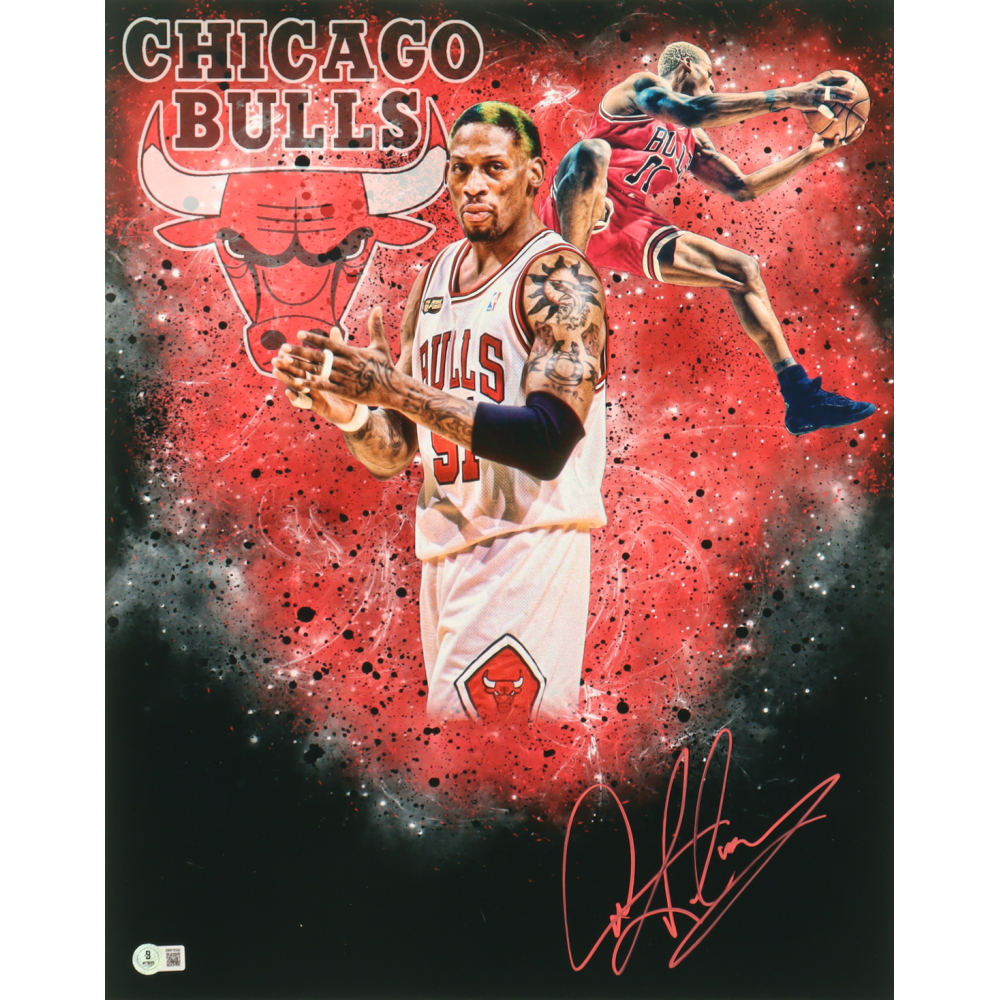 Dennis Rodman Signed Bulls 16x20 Photo (Beckett) at PristineAuction.com
