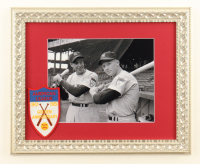 1951 "Mickey Mantle & Joe DiMaggio Rookie Photo" Custom Framed Photo Display with 1951 American League Cloth Patch at PristineAuction.com