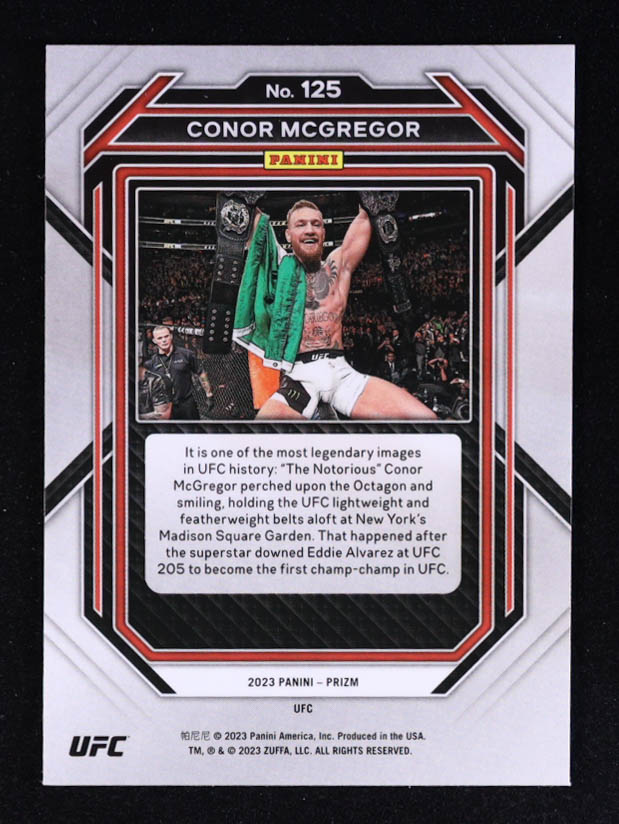 Conor McGregor 2023 Panini Prizm UFC #125 at PristineAuction.com Conor McGregor 2023 Panini Prizm UFC #125 at PristineAuction.com