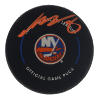 Noah Dobson Signed Islanders Logo Hockey Puck (Fanatics) at PristineAuction.com