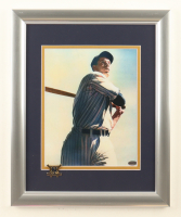 "Joe DiMaggio Swing" Custom Framed Photo Display with Yankees Logo Pin at PristineAuction.com