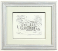"The Home of Benjamin Harrison" Custom Framed Lithograph Display by Richard Sebring at PristineAuction.com