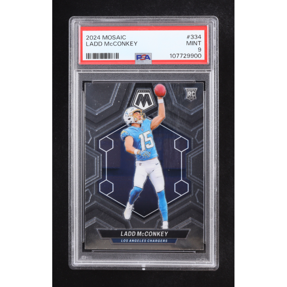 Ladd McConkey 2024 Panini Mosaic #334 RC (PSA 9) at PristineAuction.com