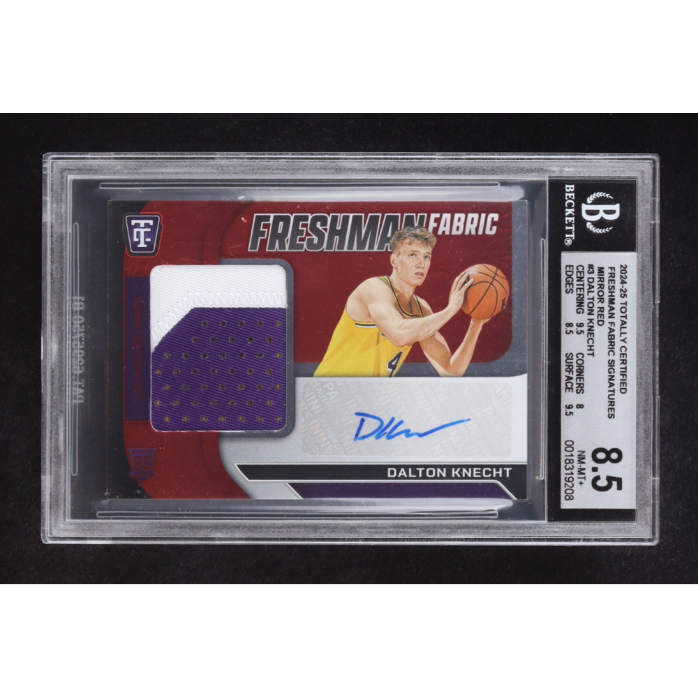 Dalton Knecht 2024-25 Totally Certified Freshman Fabric Signatures Mirror Red #3 #67/75 RC (BGS 8.5 | Auto 10) at PristineAuction.com