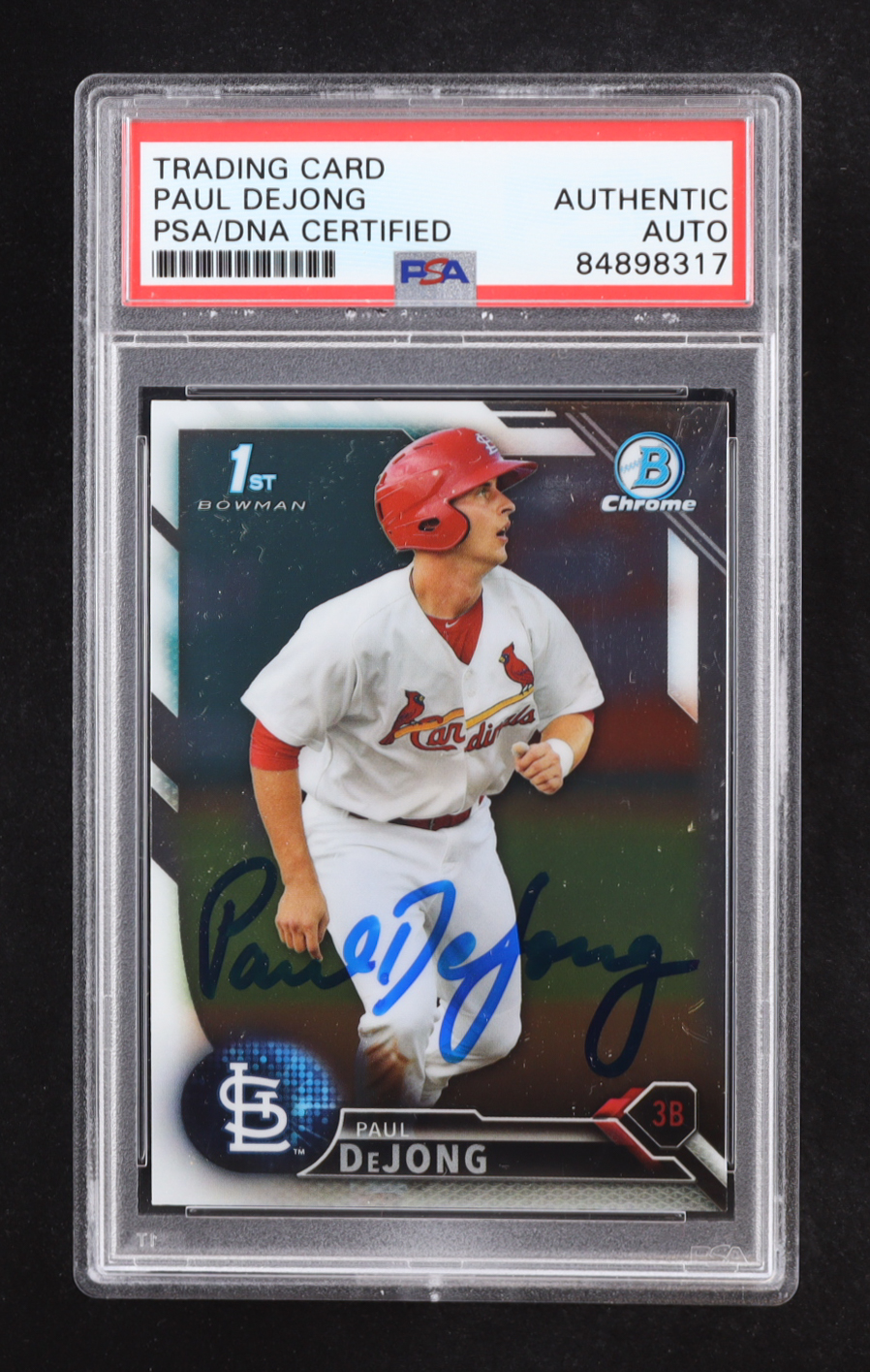 Paul DeJong Signed 2016 Bowman Chrome Prospects #BCP43 RC (PSA Authentic) at PristineAuction.com Paul DeJong Signed 2016 Bowman Chrome Prospects #BCP43 RC (PSA Authentic) at PristineAuction.com