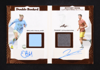 Erling Haaland / Robert Lewandowski 2023 Leaf History Book Sports Edition Chapter One Double Booked Autographs #DB3 #3/25 at PristineAuction.com