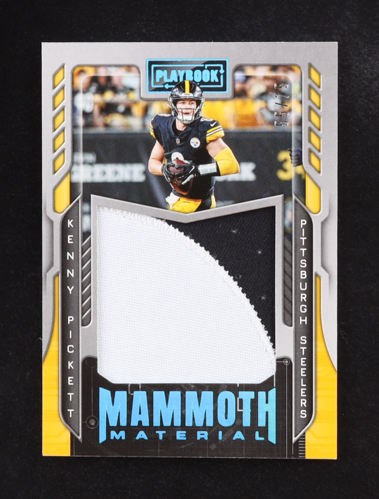 Kenny Pickett 2022 Panini Playbook Mammoth Materials Platinum #1 #55/75 at PristineAuction.com Kenny Pickett 2022 Panini Playbook Mammoth Materials Platinum #1 #55/75 at PristineAuction.com