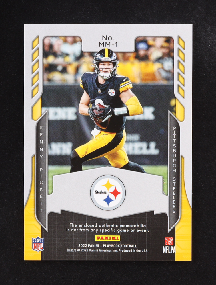 Kenny Pickett 2022 Panini Playbook Mammoth Materials Platinum #1 #55/75 at PristineAuction.com Kenny Pickett 2022 Panini Playbook Mammoth Materials Platinum #1 #55/75 at PristineAuction.com