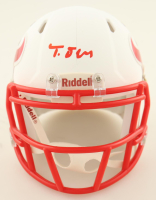 Tank Dell Signed Texans Flat White Alternate Speed Mini Helmet (JSA) at PristineAuction.com