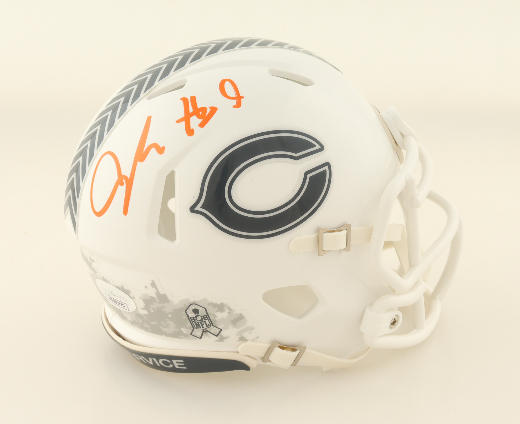 Jaquan Brisker Signed Bears Salute to Service Alternate Speed Mini Helmet (JSA) at PristineAuction.com Jaquan Brisker Signed Bears Salute to Service Alternate Speed Mini Helmet (JSA) at PristineAuction.com