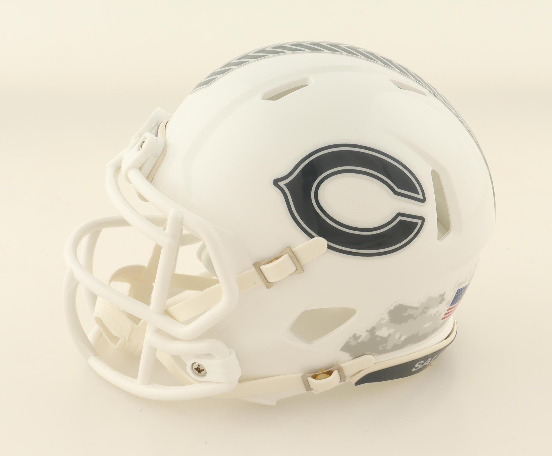 Jaquan Brisker Signed Bears Salute to Service Alternate Speed Mini Helmet (JSA) at PristineAuction.com Jaquan Brisker Signed Bears Salute to Service Alternate Speed Mini Helmet (JSA) at PristineAuction.com