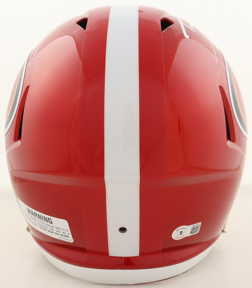 Trey Lance Signed 49ers Full-Size Authentic On-Field Flash Alternate Speed Helmet Inscribed "1st NFL TD 9/12/21" (Beckett) at PristineAuction.com Trey Lance Signed 49ers Full-Size Authentic On-Field Flash Alternate Speed Helmet Inscribed "1st NFL TD 9/12/21" (Beckett) at PristineAuction.com