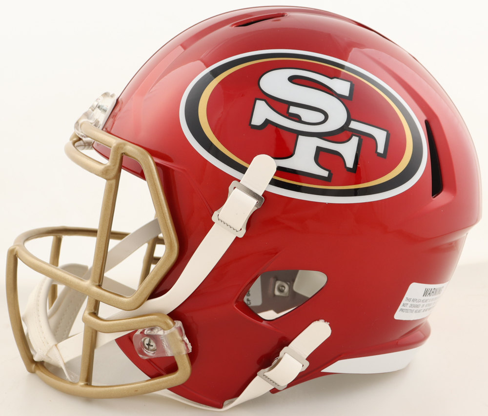 Trey Lance Signed 49ers Full-Size Authentic On-Field Flash Alternate Speed Helmet Inscribed "1st NFL TD 9/12/21" (Beckett) at PristineAuction.com Trey Lance Signed 49ers Full-Size Authentic On-Field Flash Alternate Speed Helmet Inscribed "1st NFL TD 9/12/21" (Beckett) at PristineAuction.com