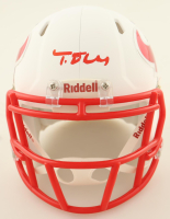 Tank Dell Signed Texans Flat White Alternate Speed Mini Helmet (JSA) at PristineAuction.com