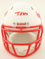 Tank Dell Signed Texans Flat White Alternate Speed Mini Helmet (JSA) at PristineAuction.com