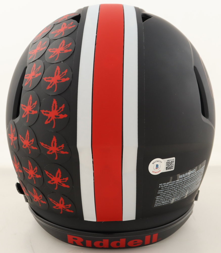 Quinn Ewers Signed Ohio State Buckeyes Full-Size Authentic On-Field Eclipse Alternate Speed Helmet (Beckett) at PristineAuction.com Quinn Ewers Signed Ohio State Buckeyes Full-Size Authentic On-Field Eclipse Alternate Speed Helmet (Beckett) at PristineAuction.com