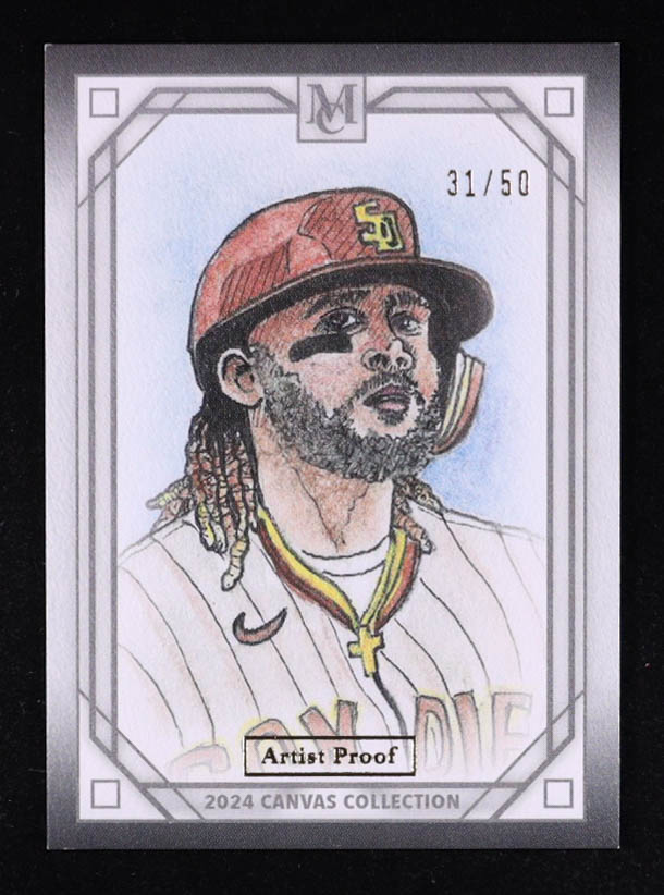 Fernando Tatis Jr. 2024 Topps Museum Collection Canvas Collection Reprints Artist Proofs #CCR35 #31/50 at PristineAuction.com Fernando Tatis Jr. 2024 Topps Museum Collection Canvas Collection Reprints Artist Proofs #CCR35 #31/50 at PristineAuction.com