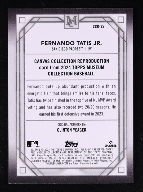 Fernando Tatis Jr. 2024 Topps Museum Collection Canvas Collection Reprints Artist Proofs #CCR35 #31/50 at PristineAuction.com Fernando Tatis Jr. 2024 Topps Museum Collection Canvas Collection Reprints Artist Proofs #CCR35 #31/50 at PristineAuction.com