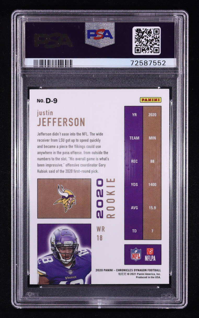 Justin Jefferson 2020 Dynagon Rookies #9 RC (PSA 10) at PristineAuction.com Justin Jefferson 2020 Dynagon Rookies #9 RC (PSA 10) at PristineAuction.com