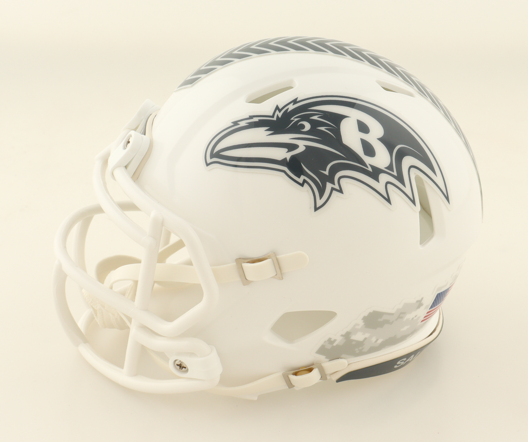 Jonathan Ogden Signed Ravens Salute to Service Alternate Speed Mini Helmet (Beckett) at PristineAuction.com Jonathan Ogden Signed Ravens Salute to Service Alternate Speed Mini Helmet (Beckett) at PristineAuction.com