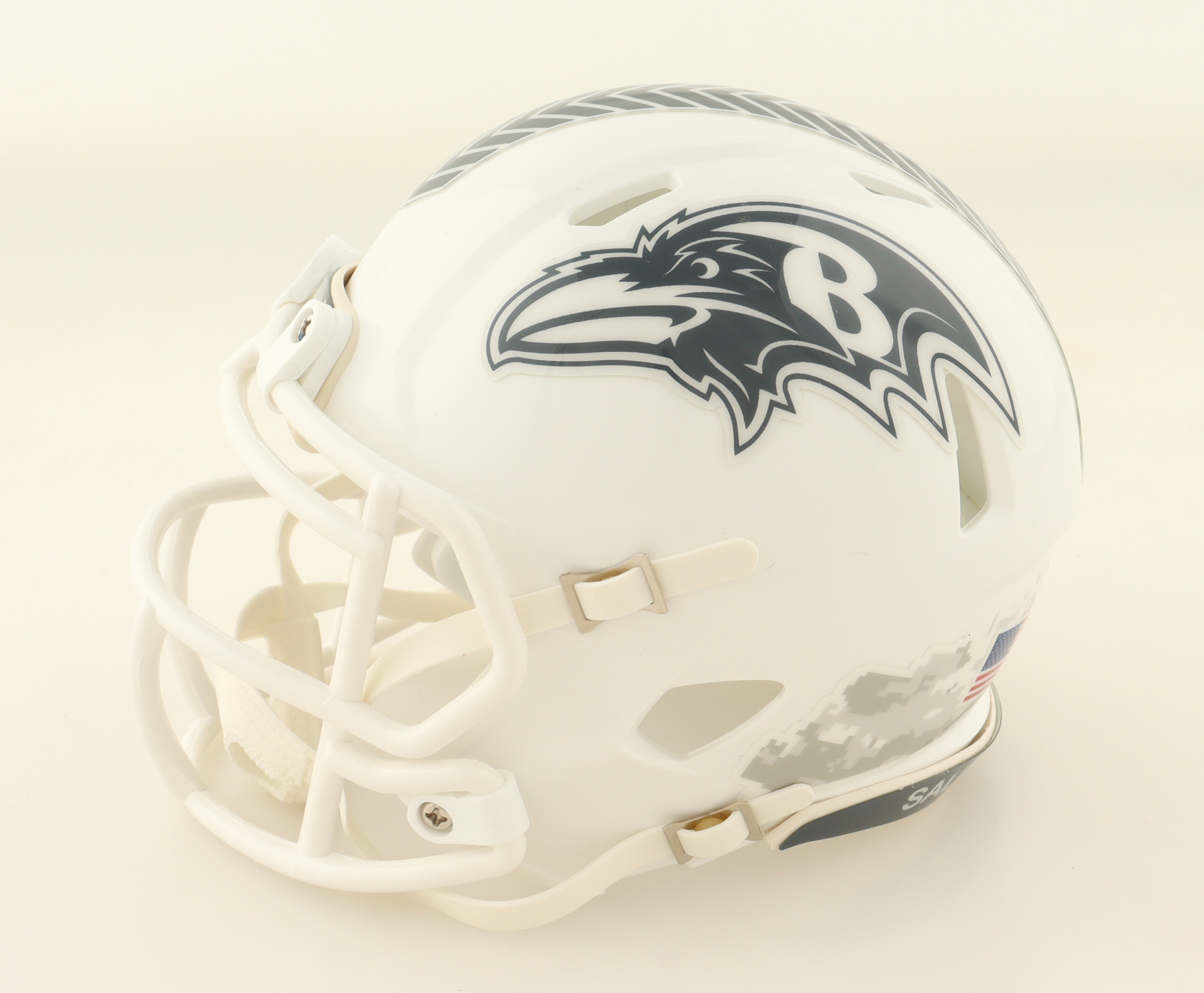 Jonathan Ogden Signed Ravens Salute to Service Alternate Speed Mini Helmet (Beckett) at PristineAuction.com Jonathan Ogden Signed Ravens Salute to Service Alternate Speed Mini Helmet (Beckett) at PristineAuction.com