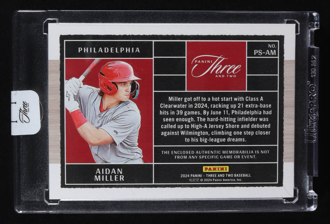 Aidan Miller 2024 Panini Three And Two #PS-AM RC #17/49 at PristineAuction.com Aidan Miller 2024 Panini Three And Two #PS-AM RC #17/49 at PristineAuction.com