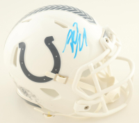 Riley Leonard Signed Colts Salute to Service Alternate Speed Mini Helmet (JSA) at PristineAuction.com