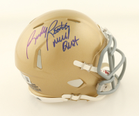 Rudy Ruettiger Signed Notre Dame Fighting Irish Speed Mini Helmet Inscribed "Never Quit" (Beckett) at PristineAuction.com