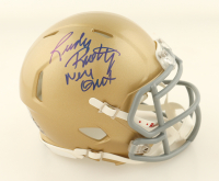 Rudy Ruettiger Signed Notre Dame Fighting Irish Speed Mini Helmet Inscribed "Never Quit" (Beckett) at PristineAuction.com