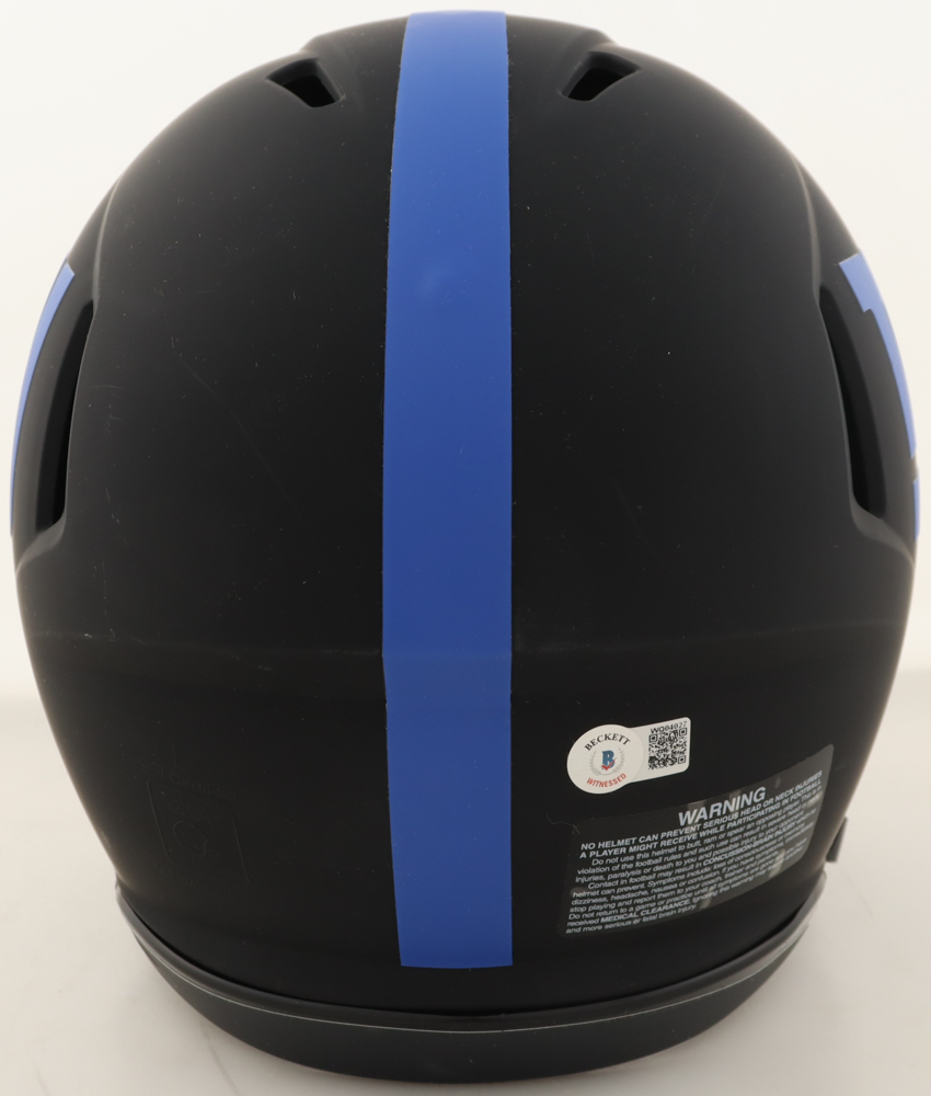 Saquon Barkley Signed Giants Full-Size Authentic On-Field Eclipse Alternate Speed Helmet Inscribed "2019 NFL ROY" (Beckett) at PristineAuction.com Saquon Barkley Signed Giants Full-Size Authentic On-Field Eclipse Alternate Speed Helmet Inscribed "2019 NFL ROY" (Beckett) at PristineAuction.com