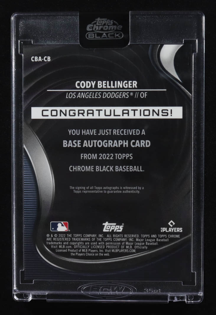 Cody Bellinger 2022 Topps Chrome Black Autographs #CBA-CM at PristineAuction.com Cody Bellinger 2022 Topps Chrome Black Autographs #CBA-CM at PristineAuction.com