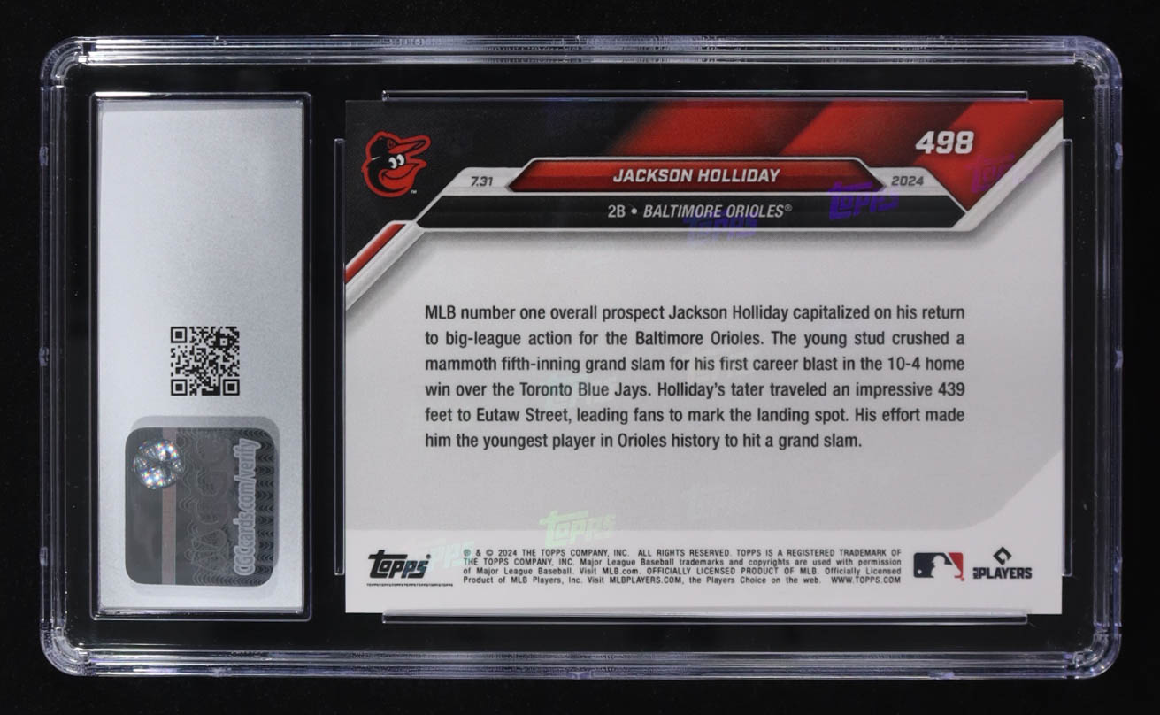 Jackson Holliday 2024 Topps Now #498 RC (CGC 10) at PristineAuction.com Jackson Holliday 2024 Topps Now #498 RC (CGC 10) at PristineAuction.com