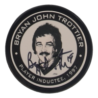 Bryan Trottier Signed Hall of Fame Logo Hockey Puck (AWM) at PristineAuction.com