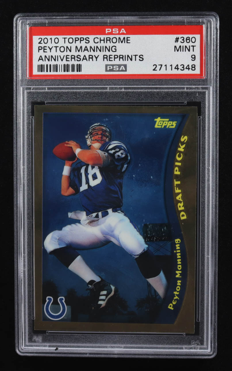 Peyton Manning 2010 Topps Chrome Anniversary Reprints #360 (PSA 9) at PristineAuction.com Peyton Manning 2010 Topps Chrome Anniversary Reprints #360 (PSA 9) at PristineAuction.com